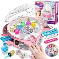 Conjunto de esmaltes PUPPSITTY Kids para meninas com secador de unhas e decoração