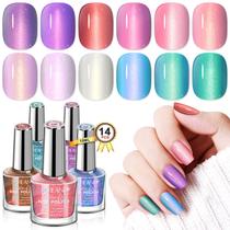 Conjunto de esmaltes SAVILAND Aurora Quick-Dry 12 cores com base superior