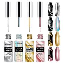Conjunto de esmaltes U-Shinein Metallic Mirror 4x12ml com pincel