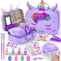 Conjunto de esmaltes Websonaw Kids com secador e esmalte removível de 3 a 12 anos Conjunto de esmaltes Websonaw Kids com secador e esmalte removível de 3 a 12 anos