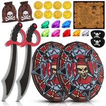 Conjunto de espadas e escudos de espuma RICHNESS Kids Pirate Adventure