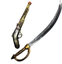 Conjunto de espadas e pistolas piratas JOYIN 71cm e 41cm Conjunto de espadas e pistolas piratas JOYIN 71cm e 41cm