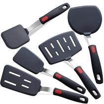 Conjunto de espátula de silicone KAKAMINA, pacote com 5 unidades para utensílios de cozinha antiaderentes Conjunto de espátula de silicone KAKAMINA, pacote com 5 unidades para utensílios de cozinha antiaderentes