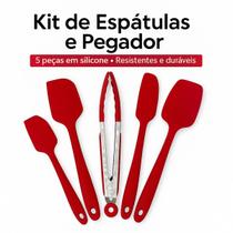 Conjunto De Espátulas E Pegador De Massa Macarrão Em Silicone 5 Peças