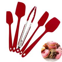 Conjunto De Espátulas E Pegador Silicone Confeitaria Master Chef 5 Peças