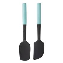Conjunto de espátulas KitchenAid KQ437OHAQA Universal Aqua de 2 peças Conjunto de espátulas KitchenAid KQ437OHAQA Universal Aqua de 2 peças