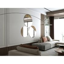 Conjunto de Espelhos Decorativo de Parede Moon Freijó Conjunto de Espelhos Decorativo de Parede Moon Freijó