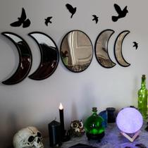Conjunto de espelhos NESHE Moon Phase com pássaros em estilo escandinavo