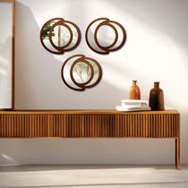 Conjunto de Espelhos Trio Emoldurado Mdf Fases 30x30 Conjunto de Espelhos Trio Emoldurado Mdf Fases 30x30