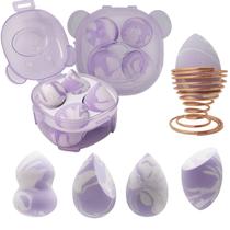 Conjunto de esponjas de maquiagem Coieaa Foundation Blending, 4 unidades com estojo