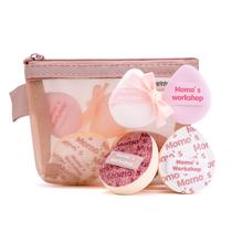 Conjunto de esponjas de maquiagem momo's workshop Mini Denim, 4 peças com bolsa