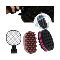 Conjunto De Esponjas Para Cabelo Afro Curl 3 Peças Ferramenta De Estilo Durável E Lavável Para