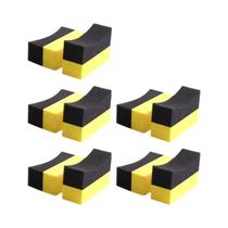 Conjunto De Esponjas Para Limpeza De Rodas Automotivas Amarelo E Preto, 2, 4, 6 Ou 12 Peças,