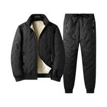 Conjunto De Esporte Masculino De Algodão Quente E Grosso Para Outono E Inverno, Jaqueta Casual Com Conjunto De Esporte Masculino De Algodão Quente E Grosso Para Outono E Inverno, Jaqueta Casual Com