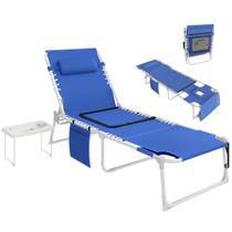 Conjunto de Espreguiçadeira Dobrável para Bronzeamento Outsunny Azul Marinho Conjunto de Espreguiçadeira Dobrável para Bronzeamento Outsunny Azul Marinho