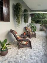 Conjunto De Espreguiçadeira Em Fibra Sintética P/ Varanda