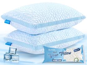 Conjunto de espuma viscoelástica de gel de resfriamento de dupla face Pillow QUTOOL 2
