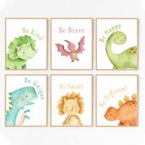 Conjunto de estampas de arte de parede de dinossauros LOVEDMORE sem moldura de 8 x 10 polegadas Conjunto de estampas de arte de parede de dinossauros LOVEDMORE sem moldura de 8 x 10 polegadas