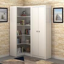 Conjunto de Estante de Canto com Armário 2 Portas Office Branco Conjunto de Estante de Canto com Armário 2 Portas Office Branco