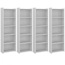 Conjunto De Estantes Com 4 Prateleiras 57x183cm Menu Móveis Branco