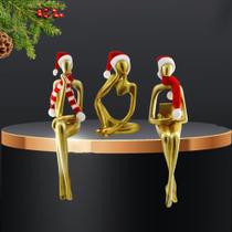Conjunto de estátuas Sculpture Prettidecor Xmas Gold Thinker 8,7 cm
