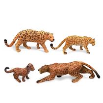 Conjunto de estatuetas Cheetah Family, 4 peças de PVC realista para safári