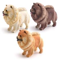 Conjunto de estatuetas Chow Chow Dog, 3 peças de brinquedo infantil realista em PVC