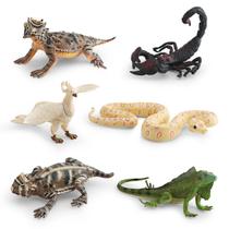 Conjunto de estatuetas de animais selvagens, 6 peças Scorpion Phoenix Iguana Snake Conjunto de estatuetas de animais selvagens, 6 peças Scorpion Phoenix Iguana Snake