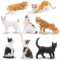 Conjunto de estatuetas de animais Toy Toymany Cat, 8 peças para crianças de 3 anos ou mais Conjunto de estatuetas de animais Toy Toymany Cat, 8 peças para crianças de 3 anos ou mais