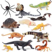 Conjunto de estatuetas de animais Toymany Reptile, 12 peças de dragão de Komodo Conjunto de estatuetas de animais Toymany Reptile, 12 peças de dragão de Komodo
