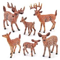 Conjunto de estatuetas de brinquedo infantil de PVC para família de veados de cauda branca Conjunto de estatuetas de brinquedo infantil de PVC para família de veados de cauda branca