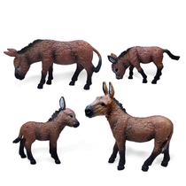 Conjunto de estatuetas de brinquedo realista em miniatura de PVC de burro para crianças a partir de 3 anos Conjunto de estatuetas de brinquedo realista em miniatura de PVC de burro para crianças a partir de 3 anos