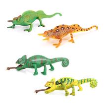 Conjunto de estatuetas de brinquedo realista para répteis em PVC de camaleão e lagarto Conjunto de estatuetas de brinquedo realista para répteis em PVC de camaleão e lagarto