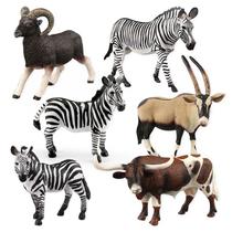 Conjunto de estatuetas de brinquedo Wild African Animals, 6 peças com antílope zebra