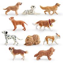 Conjunto de estatuetas de cães realistas de animais em PVC, 10 unidades Conjunto de estatuetas de cães realistas de animais em PVC, 10 unidades