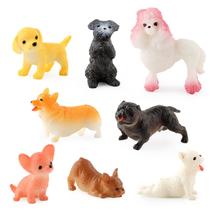 Conjunto de estatuetas de cães realistas em miniatura, 8 unidades para crianças e colecionadores