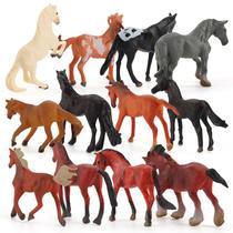 Conjunto de estatuetas de cavalo genéricas em miniatura em PVC, bonecos de cavalo, 12 unidades Conjunto de estatuetas de cavalo genéricas em miniatura em PVC, bonecos de cavalo, 12 unidades