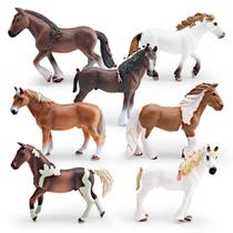 Conjunto de estatuetas de cavalos realistas de PVC, 7 unidades para crianças a partir de 3 anos