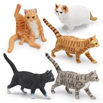Conjunto de estatuetas de gatos realistas de PVC para gatos de estimação andando sentados