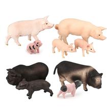 Conjunto de estatuetas de porco realista, 9 peças de PVC, figuras de animais de fazenda para crianças Conjunto de estatuetas de porco realista, 9 peças de PVC, figuras de animais de fazenda para crianças