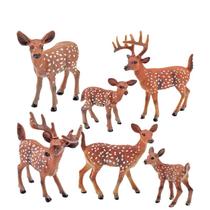 Conjunto de estatuetas de veado realista de PVC, animal florestal, 6 peças de brinquedo infantil Conjunto de estatuetas de veado realista de PVC, animal florestal, 6 peças de brinquedo infantil