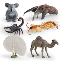Conjunto de estatuetas de vida selvagem, 6 peças - 6 modelos realistas de animais em PVC Conjunto de estatuetas de vida selvagem, 6 peças - 6 modelos realistas de animais em PVC