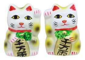 Conjunto de estatuetas Ebros Japanese Luck Fortune Charm Cat Maneki Neko Conjunto de estatuetas Ebros Japanese Luck Fortune Charm Cat Maneki Neko