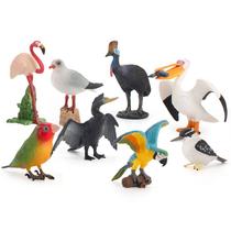 Conjunto de estatuetas Exotic Birds PVC Parrot Flamingo Pelican Kids