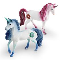 Conjunto de estatuetas Fantasy Unicorn, coleção de 2 peças para crianças Conjunto de estatuetas Fantasy Unicorn, coleção de 2 peças para crianças