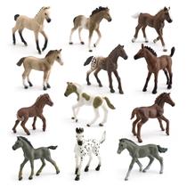 Conjunto de estatuetas Horse, 12 peças de bonecos realistas de PVC Wild Horse Conjunto de estatuetas Horse, 12 peças de bonecos realistas de PVC Wild Horse