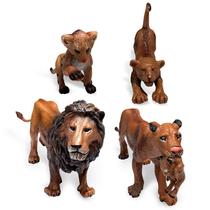 Conjunto de estatuetas Lion Family de 4 peças Realistic Safari Animal Conjunto de estatuetas Lion Family de 4 peças Realistic Safari Animal