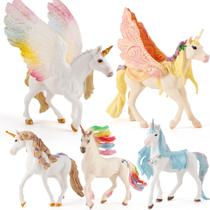 Conjunto de estatuetas Magical Unicorn, 5 peças de PVC para crianças a partir de 3 anos Conjunto de estatuetas Magical Unicorn, 5 peças de PVC para crianças a partir de 3 anos