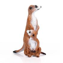 Conjunto de estatuetas Meerkat Family Realistic Standing com bebê animal Conjunto de estatuetas Meerkat Family Realistic Standing com bebê animal