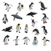 Conjunto de estatuetas Penguin, 19 peças, PVC realista, educacional para crianças Conjunto de estatuetas Penguin, 19 peças, PVC realista, educacional para crianças